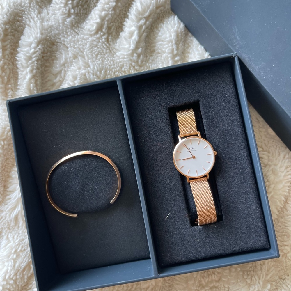 Daniel Wellington Watch & bracelet set rose gold
